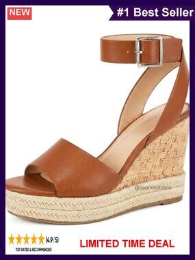 Espadrille Wedge Sandals Ankle Strap Open Toe Jute Cork